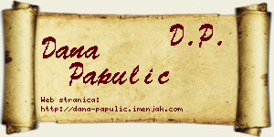 Dana Papulić vizit kartica